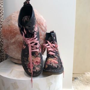 Rose Patterned High Top Doc Martens